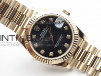 Datejust 31mm 278275 RG BP Best Edition Black Crystals Markers Dial on RG President Bracelet