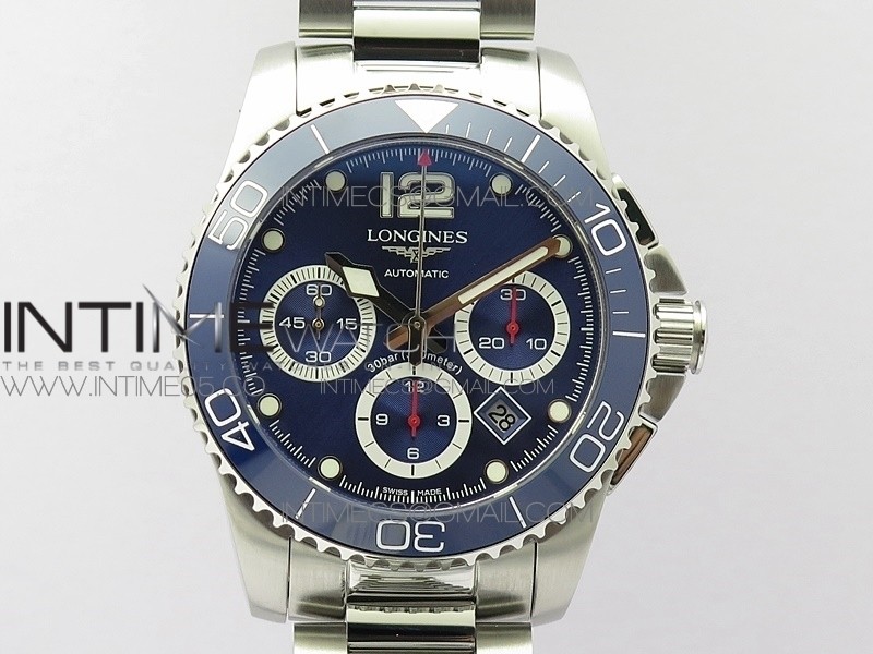 Conquest L3.840.4.56.6 Real Ceramic Bezel SS ACF 1:1 Best Edition Blue dial On SS Bracelet A7750