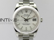 Datejust 31mm 278275 SS BP Best Edition White Stick Markers Dial on RG President Bracelet