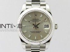 Datejust 31mm 278275 SS BP Best Edition Silver Stick Markers Dial on RG President Bracelet