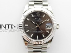 Datejust 31mm 278275 SS BP Best Edition Gray Stick Markers Dial on RG President Bracelet
