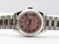 Datejust 31mm 278275 SS BP Best Edition Pink Roman Markers Dial(@6 Crystal Makrer) on SS President Bracelet