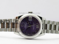 Datejust 31mm 278275 SS BP Best Edition Purple Roman Markers Dial(@6 Crystal Makrer) on SS President Bracelet