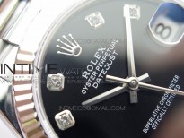 Datejust 31mm 278275 SS BP Best Edition Black Crystals Markers Dial on SS President Bracelet