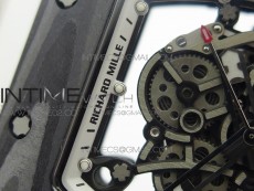 RM055 Ti Case KVF Best Edition Carbon Bezel Skeleton Dial White Crown on White Rubber Strap MIYOTA8215