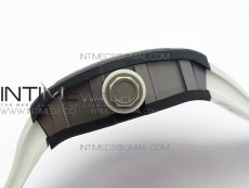 RM055 Ti Case KVF Best Edition Carbon Bezel Skeleton Dial White Crown on White Rubber Strap MIYOTA8215