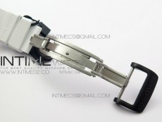 RM055 Carbon Case KVF Best Edition Carbon Bezel Skeleton Dial Black Crown on White Rubber Strap MIYOTA8215