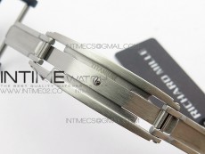 RM055 Carbon Case KVF Best Edition Carbon Bezel Skeleton Dial Black Crown on White Rubber Strap MIYOTA8215