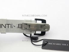 RM055 Carbon Case KVF Best Edition Carbon Bezel Skeleton Dial Black Crown on White Rubber Strap MIYOTA8215