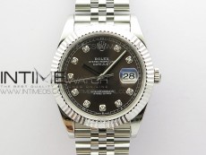 DateJust 41 126334 SS BP 1:1 Best Edition New Version Gray Crystals Markers Dial on Jubilee Bracelet