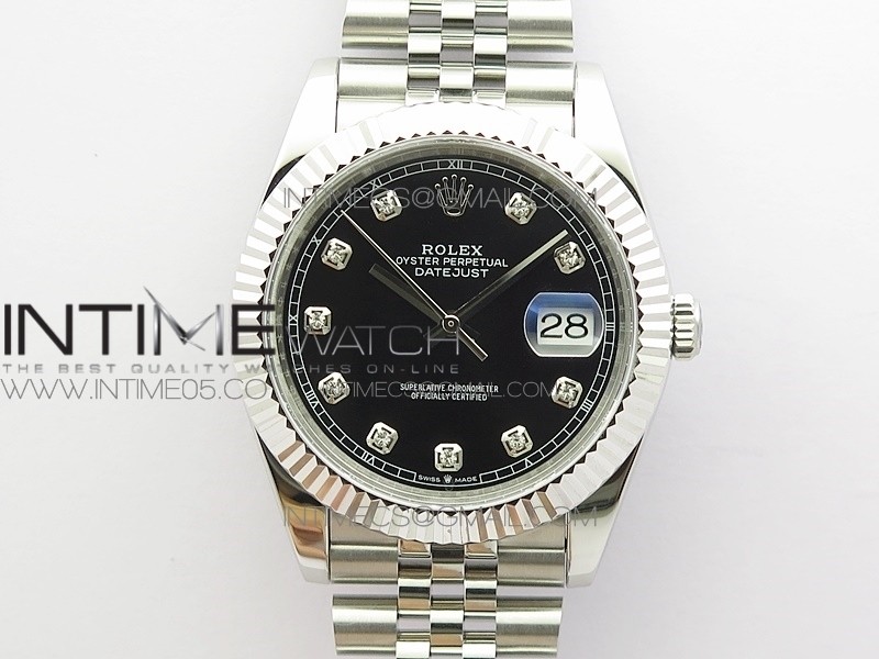 DateJust 41 126334 SS BP 1:1 Best Edition New Version Black Crystal Markers Dial on Jubilee Bracelet