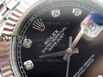DateJust 41 126334 SS BP 1:1 Best Edition New Version Black Crystals Markers Dial on Jubilee Bracelet