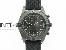 Challenger Chronograph DLC Black Dial on Rubber Strap A7750