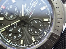 Challenger Chronograph DLC Black Dial on Rubber Strap A7750