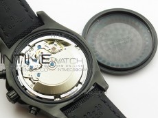 Challenger Chronograph DLC Black Dial on Rubber Strap A7750