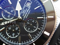 Super Ocean Heritage Brown Ceramic Bezel SS Black Dial on Black Rubber Strap A7750