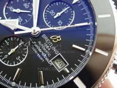 Super Ocean Heritage Brown Ceramic Bezel SS Black Dial on Black Rubber Strap A7750