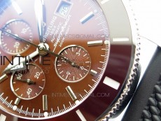 Super Ocean Heritage Brown Ceramic Bezel SS Brown Dial on Black Rubber Strap A7750