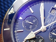 Super Ocean Heritage Blue Ceramic Bezel SS Blue Dial on Black Rubber Strap A7750