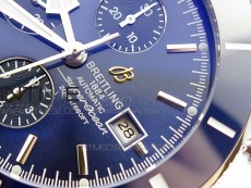 Super Ocean Heritage Blue Ceramic Bezel SS Blue Dial on Black Rubber Strap A7750