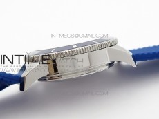 Super Ocean Heritage Blue Ceramic Bezel SS Blue Dial on Black Rubber Strap A7750