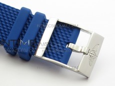 Super Ocean Heritage Blue Ceramic Bezel SS Blue Dial on Black Rubber Strap A7750