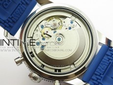 Super Ocean Heritage Blue Ceramic Bezel SS Blue Dial on Black Rubber Strap A7750
