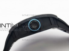 RM055 Carbon Case KVF Best Edition Carbon Bezel Skeleton Dial Blue Crown on black Rubber Strap MIYOTA8215