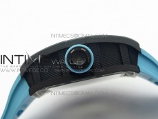 RM055 Carbon Case KVF Best Edition Carbon Bezel Skeleton Dial Blue Crown on blue Rubber Strap MIYOTA8215