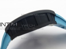 RM055 Carbon Case KVF Best Edition Carbon Bezel Skeleton Dial Blue Crown on blue Rubber Strap MIYOTA8215