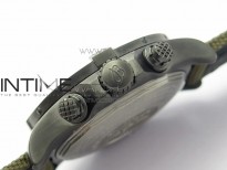 Avenger Bandit Titanium DLC B50 Best Edition Gray Carbon Dial on Green Nylon Strap A7750
