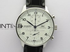 Portugieser Chronograph Edition 150 Years IW371602 ZF 1:1 Best Edition White Dial on Black Leather Strap A7750 (Slim Movement)