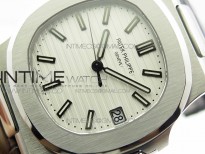 Nautilus Jumbo 5711 Super Replication PPF V4 1:1 Best Edition White Textured Dial on Black Leather Strap PPF324