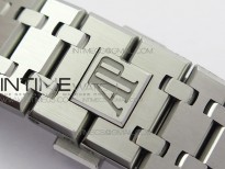 Royal Oak 41mm 15500 SS ZF 1:1 Best Edition White Textured Dial on SS Bracelet A4302 (Free Box)