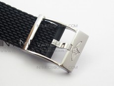 SuperOcean 42mm AB2010 SS 1:1 Best Edition White Dial Black Ceramic Bezel on Black Rubber strap ETA2824