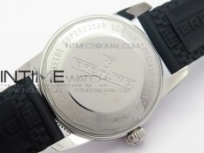 SuperOcean 42mm AB2010 SS 1:1 Best Edition White Dial Black Ceramic Bezel on Black Rubber strap ETA2824
