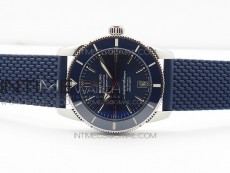 SuperOcean 42mm AB2010 SS 1:1 Best Edition Blue Dial Blue Ceramic Bezel on Blue Rubber strap ETA2824