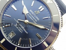 SuperOcean 42mm AB2010 SS 1:1 Best Edition Blue Dial Blue Ceramic Bezel on Blue Rubber strap ETA2824