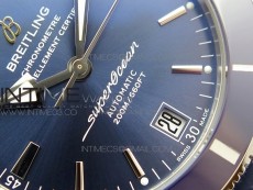SuperOcean 42mm AB2010 SS 1:1 Best Edition Blue Dial Blue Ceramic Bezel on Blue Rubber strap ETA2824