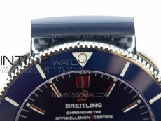 SuperOcean 42mm AB2010 SS 1:1 Best Edition Blue Dial Blue Ceramic Bezel on Blue Rubber strap ETA2824