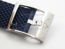 SuperOcean 42mm AB2010 SS 1:1 Best Edition Blue Dial Blue Ceramic Bezel on Blue Rubber strap ETA2824