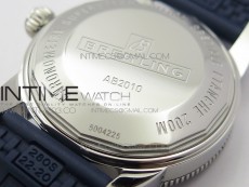 SuperOcean 42mm AB2010 SS 1:1 Best Edition Blue Dial Blue Ceramic Bezel on Blue Rubber strap ETA2824