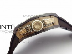 RM011 RG Case Chronograph KVF 1:1 Best Edition Black Ceramic Bezel Skeleton Dial on Black Rubber Strap A7750