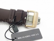 RM011 RG Case Chronograph KVF 1:1 Best Edition Black Ceramic Bezel Skeleton Dial on Black Rubber Strap A7750