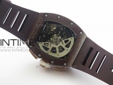 RM011 RG Case Chronograph KVF 1:1 Best Edition Black Ceramic Bezel Skeleton Dial on Black Rubber Strap A7750