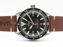 Vintage Seamaster 300 No Date T SS B12 Black Dial On Brown Leather Strap A-2836 (Free Nylon Strap)