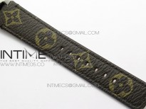 Tambour Slim SS LVF 1:1 Best Edition Brown Dial on Brown Ecco Leather Strap Ronda Quartz