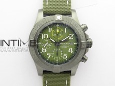 Avenger Bandit V13317 Titanium DLC B50 Best Edition Green Dial Numbers Makers on Green Nylon strap A7750