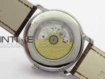 Villeret 6654 SS Complicated Function OMF 1:1 Best Edition White Dial on Brown Leather Strap A6654 V3