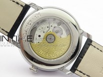 Villeret 6654 SS Complicated Function OMF 1:1 Best Edition White Dial on Black Leather Strap A6654 V3